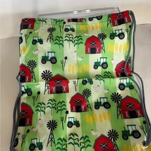 Thirty-One Farm Print Bag with Red and Green Accents